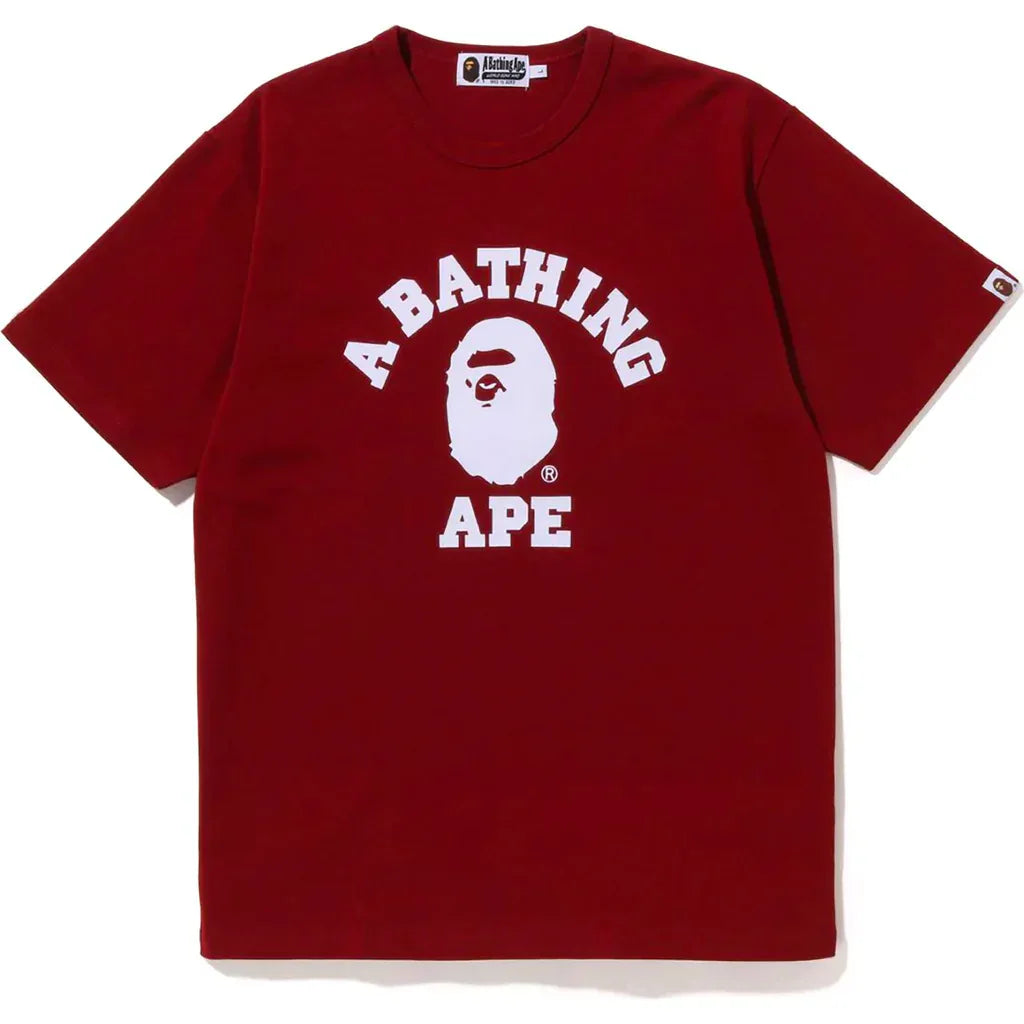 BapeABathingApeCollegeRedHeavyweightTee - Tesu Express